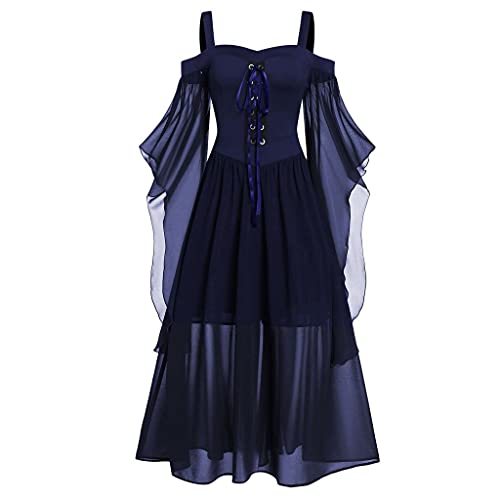 Mittelalter Kleider Damen Halloween Kleid Damen Mittelalter Kleidung Renaissance Partykleid Gothic Kleider Fledermausärmel Schulterfrei Vintage Schwarz Hexenkleid Vampir Verbandkleid für Cosplay Mittelalter Kleider Damen Halloween Kleid Damen Mittelalter Kleidung Renaissance Partykleid Gothic Kleider Fledermausärmel Schulterfrei Vintage Schwarz Hexenkleid Vampir Verbandkleid für Cosplay von PMUAFG