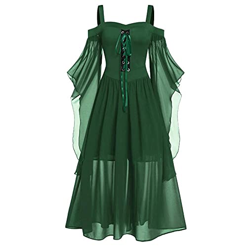 Mittelalter Kleider Damen Halloween Kleid Damen Mittelalter Kleidung Renaissance Partykleid Gothic Kleider Fledermausärmel Schulterfrei Vintage Schwarz Hexenkleid Vampir Verbandkleid für Cosplay Mittelalter Kleider Damen Halloween Kleid Damen Mittelalter Kleidung Renaissance Partykleid Gothic Kleider Fledermausärmel Schulterfrei Vintage Schwarz Hexenkleid Vampir Verbandkleid für Cosplay von PMUAFG