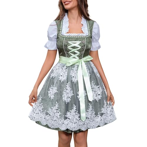 Adora-Cosplay-Kostüm Elegantes Cosplay-Kleid mit Spitzenkleid, Kostüm für Damen, Japanischer Anime Kamado Tanjirou Nezuko Shinobu Süßes Schulmädchen-Outfit Student Kostüme Cosplay (Light Green, M) von PMUYBHF