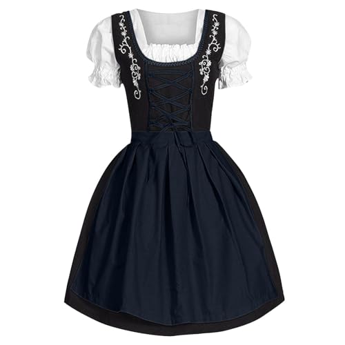 Link-Cosplay-Kostüm Botw Deutsches Kleid für Damen Übergröße, mit eckigem Ausschnitt, Schürze, Oktoberfest-Biermädchen-Kostüm Kinder Anime Hoodies Pullover Cosplay Kostüm Hoodie (Dark Blue, XXL) von PMUYBHF