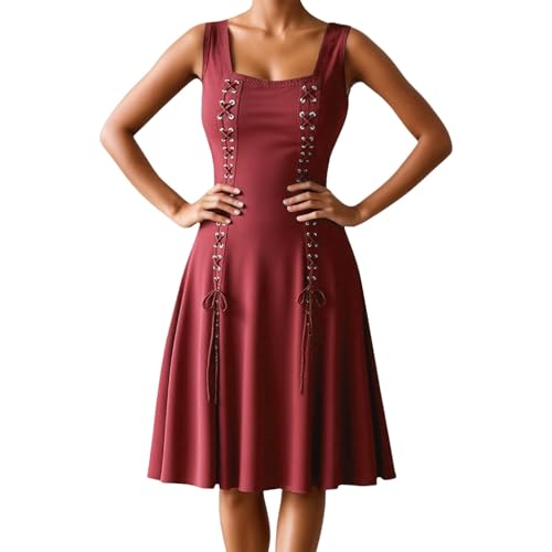 PMUYBHF Aerith-Cosplay-Kostüm Cosplay-Kostüme, Kleider für Damen, mittelalterliche Themen-Outfits Halloween, Rollenspiele, vielseitiges Design alle Mandalorianisches Cosplay-Kostüm Kinder (Red, M) PMUYBHF Aerith-Cosplay-Kostüm Cosplay-Kostüme, Kleider für Damen, mittelalterliche Themen-Outfits Halloween, Rollenspiele, vielseitiges Design alle Mandalorianisches Cosplay-Kostüm Kinder (Red, M) von PMUYBHF