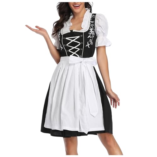 PMUYBHF Anime-Cosplay-Kostüm Für Kinder Damen Oktoberfest Dirndl Kleid Traditionelles Deutsches Bierfest Kostüm Cosplay-Kostüme Teenager (White, XL) von PMUYBHF