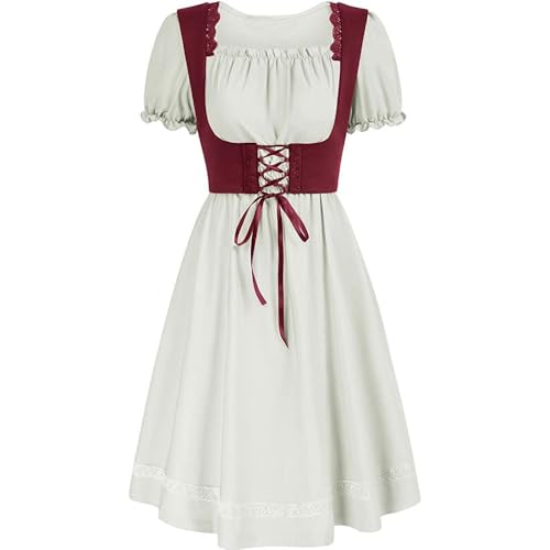 PMUYBHF Anime Cosplay Kostüme Jungen Elegantes Kostüm Hofkleid für Frauen Quadratischer Hals Puffärmel Zweifarbiges Outfit Bierfest Party Halloween Historisches Thema Hisoka-Cosplay-Kostüm (White, M) von PMUYBHF