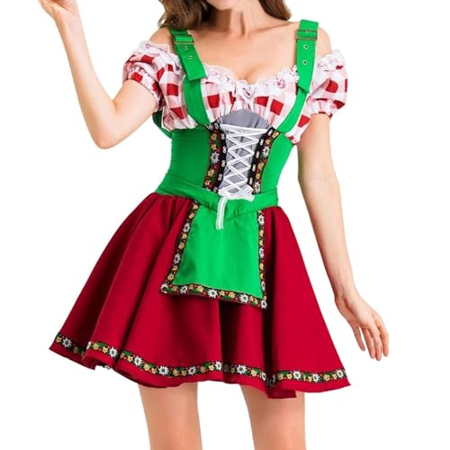 PMUYBHF Bakugou Katsuki Cosplay-Kostüm Outfit im Cosplay-Kostümstil mit Spitzenrock für das Bierfest. Vielseitige stilvolle Kleidung alle Jahreszeiten Ganyu-Cosplay-Kostüm (Red, S) von PMUYBHF