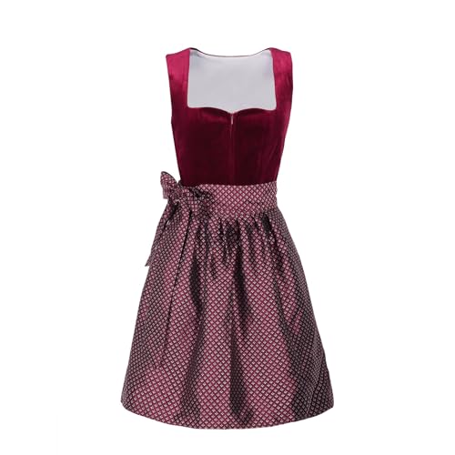 PMUYBHF Bauernkostüm Männer Mittelalterlich Damen Oktoberfest Dirndl Kleid Traditionelles Deutsches Bierfest Kostüm Kostüm Kugelgürtel Cosplay (Red M) von PMUYBHF