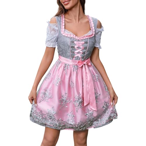 PMUYBHF Cosplay-Kostüme Für Jungen Elegantes Cosplay-Kleid mit Spitzenbesatz, Kostüm Damen, perfekt Bierfeste, Halloween-Partys Themenveranstaltungen Männliches Kostüm-Cosplay (Light Gray, S) von PMUYBHF