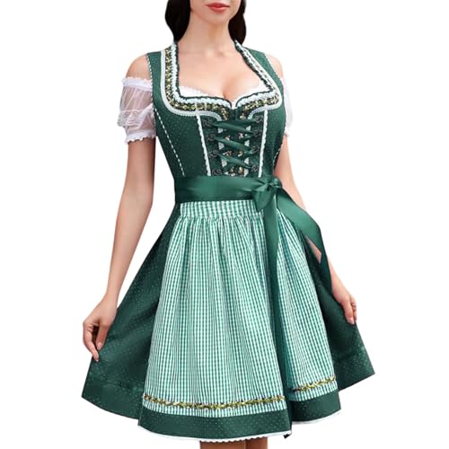 PMUYBHF Deku Heldenkostüm Cosplay Kinder Elegantes Cosplay-Kostüm, Spitzenkleid für Bierfest-Messe-Themen-Outfit, Standardversion Eri-Cosplay-Kostüm (Green, XL) von PMUYBHF