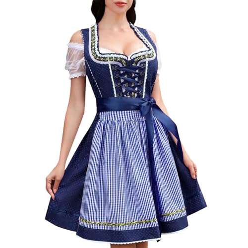 PMUYBHF Deku Heldenkostüm Cosplay Kinder Elegantes Cosplay-Kostüm, Spitzenkleid für Bierfest-Messe-Themen-Outfit, Standardversion Eri-Cosplay-Kostüm (Navy, XXL) von PMUYBHF