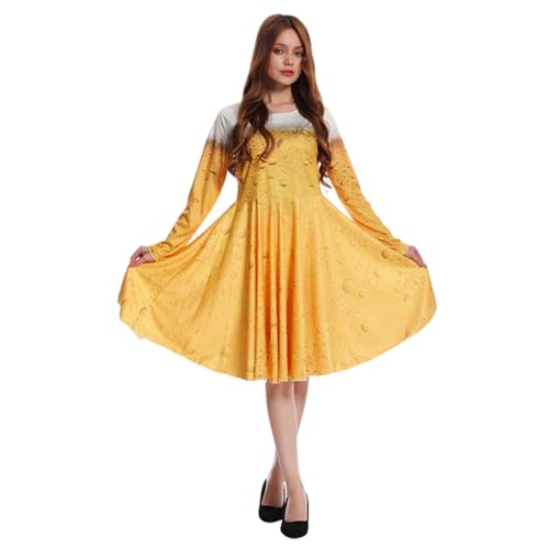 PMUYBHF Gothic-Kleider Für Frauen Plus Größe Unter 20 Oktoberfest-Kostüm für Festliche Rollenspiele Hasenmädchen Senpai Cosplay Kostüm (Yellow, M) von PMUYBHF