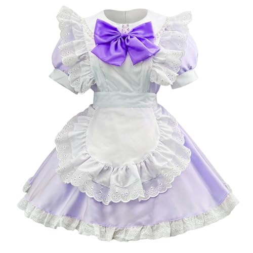 PMUYBHF Gothic-Kleidung Für Herrenhemden Süßes Damenkostüm, Cosplay, Lolita, Halloween, Bierfest, Damenkostüm Frauen Cosplay Kostüme Anime (Purple, L) von PMUYBHF