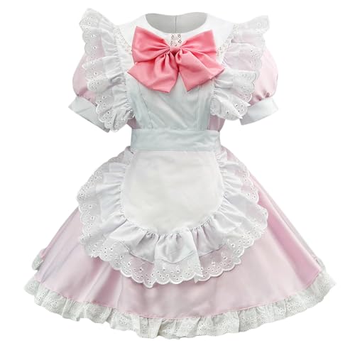 PMUYBHF Gothic-Kleidung Für Herrenhemden Süßes Damenkostüm, Cosplay, Lolita, Halloween, Bierfest, Damenkostüm Frauen Cosplay Kostüme Anime (Red, XXL) von PMUYBHF