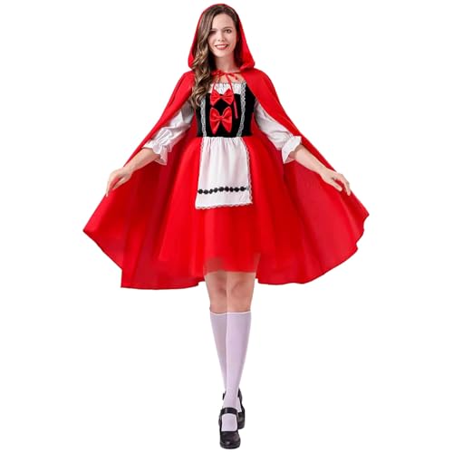 PMUYBHF Hasenkostüm Frauen Hasenmädchen Senpai Cosplay Einteiliger Bodysuit Kostüm für Damen, Weihnachten, Halloween, Party, Kleid mit Furries-Kostüm-Cosplay (Red, S) von PMUYBHF