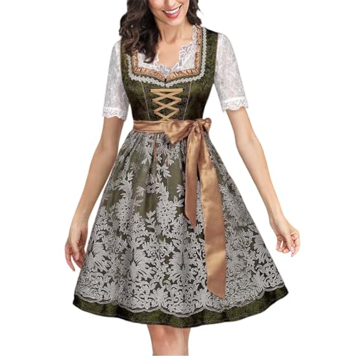 PMUYBHF Himiko Toga Cosplay-Kostüm-Outfit Elegantes Spitzen-Cosplay-Kleid, Gothic-Kostüm für Frauen, Rollenspiel-Party-Outfit mit Schürze Korsett-Krawatte Jiraiya-Cosplay-Kostüm (Green, L) von PMUYBHF