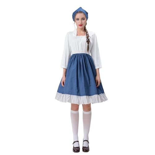 PMUYBHF Kinomoto High School Sportanzug Volleyballuniform Cosplay Kostüm Elegantes Cosplay-Kleid, Hofkleid, mit Weste, Kopftuch und Umhang für Rollenspiele an Halloween-Partys (Blue, S) von PMUYBHF