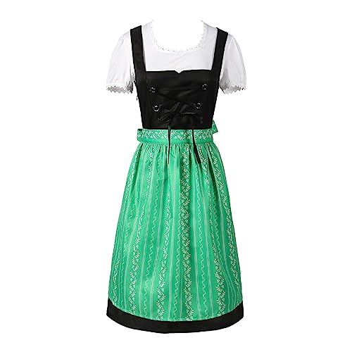 PMUYBHF Lapislazuli-Cosplay-Kostüm Damen Halloween Oktoberfest Kleid Body Sculpting Bühnenkostüm Kostüm 1PC Ress + Cover Up Tops Kakyoin-Cosplay-Kostüm (Green, L) von PMUYBHF