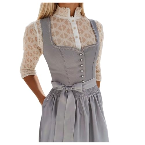PMUYBHF Mikan Tsumiki Cosplay-Kostüm Mit Arm-Bein-Hülse Elegantes Cosplay-Kleid im bayerischen Stil, Kostüm für Damen, Spitzenweste, Schürze, Outfit, perfekt Kinder Cosplay Kostüme Jungen (Grey, XXL) von PMUYBHF