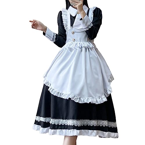 PMUYBHF Mittelalterkleid Mit Körper-Halloween-Kostüm, Bühnenkleid, Kostüm, Oktoberfest, Bildhauerei, Damenkleid Cosplay-Kostüme Für Kinder (Black, XXL) von PMUYBHF