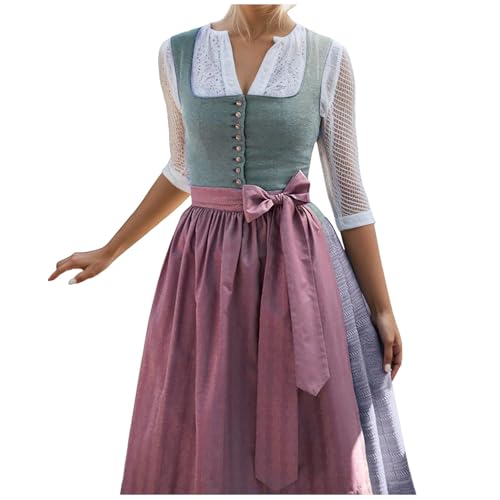 PMUYBHF Miu Iruma Cosplay-Kostüm Elegant Cosplay Costume Style Dress With Apron For Oktoberfest Halloween Party Historical Reenactment Cosplay-Kostüme Für Erwachsene (Army Green, XXXXL) von PMUYBHF