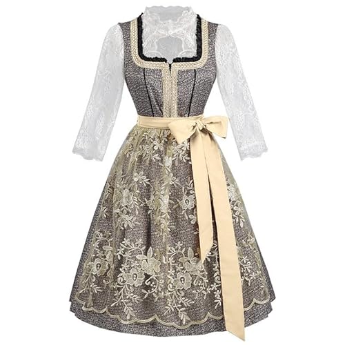 PMUYBHF Shigaraki-Cosplay-Kostüm Elegantes Cosplay-Kostüm, Spitzenkleid mit Schürze für Anime-Rollenspiele, Party, Halloween, festliches Outfit Rohan Kishibe Cosplay-Kostüm (Light Yellow, XXL) von PMUYBHF