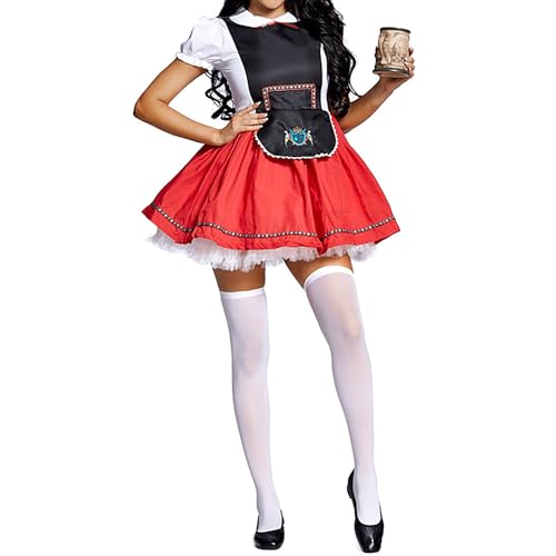 PMUYBHF Spiderwoman-Kostüm Für Frauen Cosplay Cosplay-Kostüme, elegante Kleidung Bierfeste und Aufführungen, schulterfreies Kleid, vielseitig alle Jahreszeiten Schwarze Katze Kostüm (Red, L) von PMUYBHF