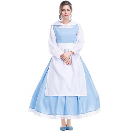 PMUYBHF Teufel-Cosplay-Kostüm Elegantes Cosplay Kostüm Damen Hofkleid Anime Party Outfit Stil Kleid Formelle Veranstaltungskleidung Halloween-Cosplay-Kostüm (White, M) von PMUYBHF