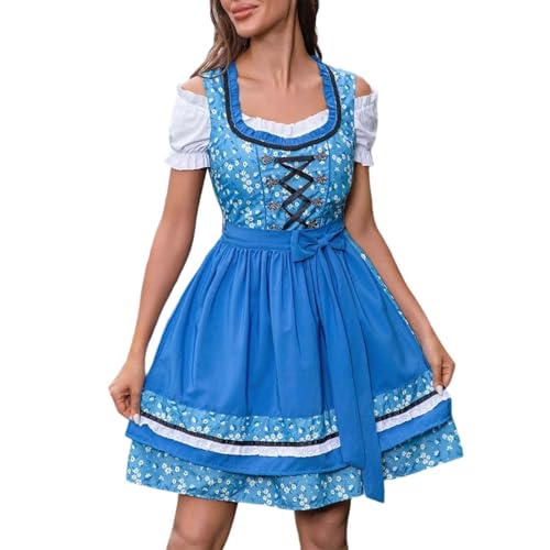 PMUYBHF Todoroki-Cosplay-Kostüm Elegantes Cosplay-Kleid, Hofkleid, Korsett, Schnürung, Bustier, mittelalterliches Kostüm für Frauen, Halloween-Party Deku Heldenkostüm Cosplay (Blue, L) von PMUYBHF