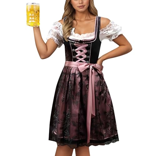 PMUYBHF Uraraka-Kostüm Cosplay Elegantes Cosplay-Kostüm, Hofkleid mit Puffärmeln für Damen, perfekt die Freizeit zu Hause festliche Anlässe K-on Kostüm Schuluniform Magd Outfit Rock (Black, XXXXL) von PMUYBHF