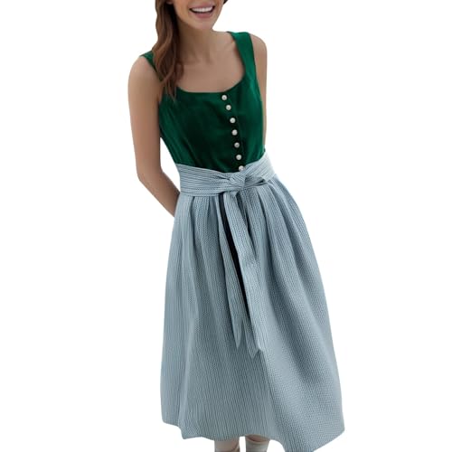 Tinyones Frauen Kostüm Schuluniform Anime Cosplay Outfits Cosplay-Kostüm im mittelalterlichen Stil, Outfit für Bierfest mit Spitzen- und Knopfdesign Scharlachrotes Hexenkostüm (Green, XXL) von PMUYBHF