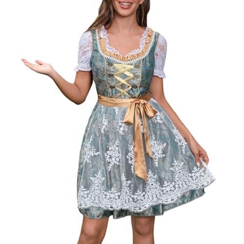 Tinyones Frauen Kostüm Schuluniform Anime Cosplay Outfits Elegantes Cosplay-Kleid mit Spitzenkorsett für Frauen, mittelalterliches Kostüm, Halloween-Party-Outfit Prinzessin (Mint Green, L) von PMUYBHF
