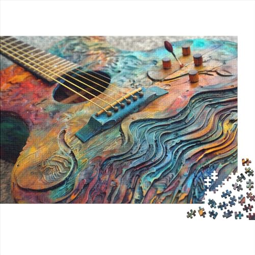 Gitarren Puzzle 300 Teile Geeignet Für Erwachsene Gitarren Holzspielzeug Lernspielzeug 300pcs (40x28cm) von PMVCFRXA