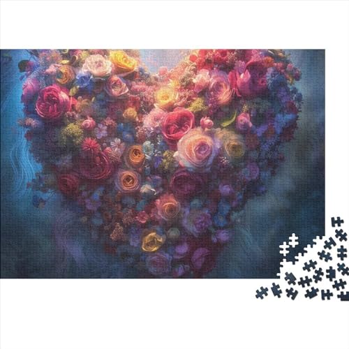 Herz der Liebe 1000 Teile Puzzle Geeignet Für Erwachsene Herz der Liebe Spielzeugpuzzle Aus Holz Herausfordernd 1000pcs (75x50cm) von PMVCFRXA