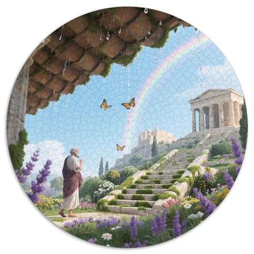 Athen Acropolis 1000 Teile Puzzle RundPuzzle Schwieriges Großes Puzzle PädagogischesStressabbau-Spielzeug Für Erwachsene Kinder Erwachsene Puzzles-Geschenk 1000pcs (67.5x67.5cm) von PNSDUESA