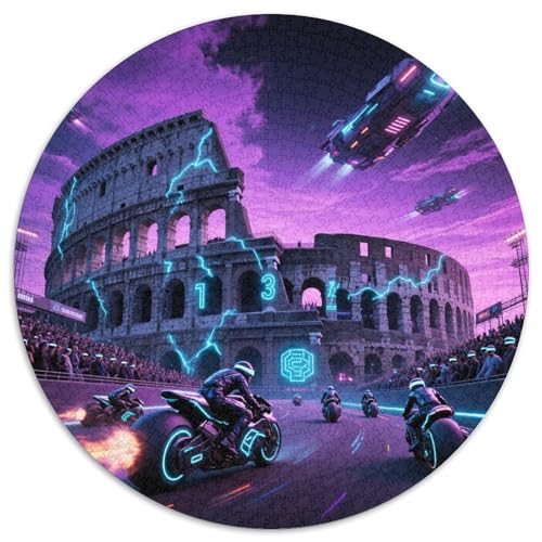 Colosseum, Rome （2） 1000 Teile Puzzle RundPuzzle Schwieriges Großes Puzzle Puzzle Stressfreisetzung Spielzeug Erwachsene Wand Dekoration 1000pcs (67.5x67.5cm) von PNSDUESA
