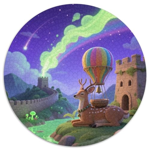 Deer（6） 1000 Teile Puzzle Deer RundPuzzle Schwieriges Großes Puzzle PädagogischesStressabbau-Spielzeug Für Erwachsene Kinder Geeignet Ab 12 Jahren Puzzles-Geschenk 1000pcs (67.5x67.5cm) von PNSDUESA