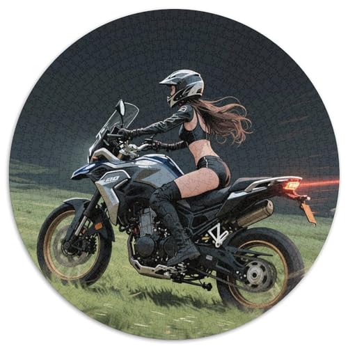 Dirt Bike 1000 Teile Puzzle Dirt Bike RundPuzzle Druck Schwieriges Unmögliches Puzzle DIY Erwachsene Puzzles-Geschenk 1000pcs (67.5x67.5cm) von PNSDUESA