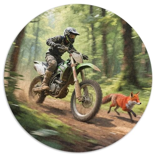 Dirt Bike 1000 Teile Puzzle Dirt Bike RundPuzzle Druck Schwieriges Unmögliches Puzzle DIY Geeignet Ab 12 Jahren Wand Dekoration 1000pcs (67.5x67.5cm) von PNSDUESA