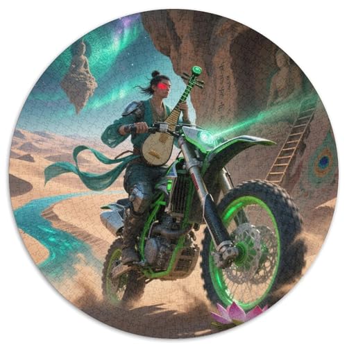 Dirt Bike 1000 Teile Puzzle Dirt Bike RundPuzzle Druck Schwieriges Unmögliches Puzzle PädagogischesStressabbau-Spielzeug Für Erwachsene Kinder Erwachsene Puzzles-Geschenk 1000pcs (67.5x67.5cm) von PNSDUESA