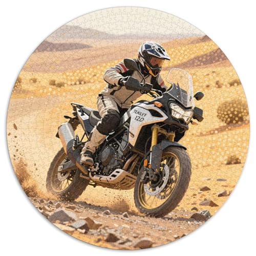 Dirt Bike 1000 Teile Puzzle Dirt Bike RundPuzzle Druck Schwieriges Unmögliches Puzzle Puzzle Stressfreisetzung Spielzeug Erwachsene Puzzles-Geschenk 1000pcs (67.5x67.5cm) von PNSDUESA