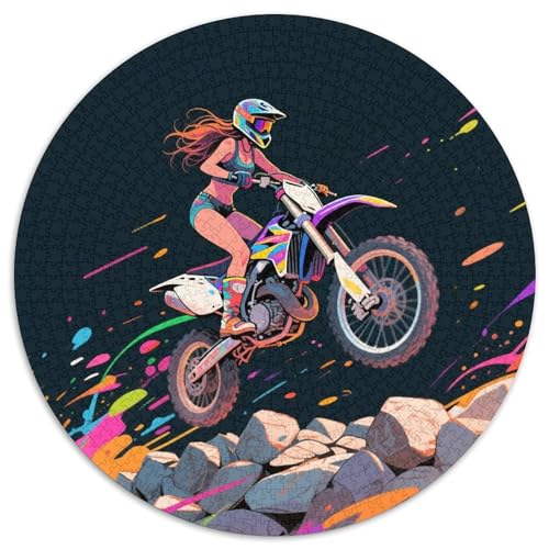Dirt Bike 1000 Teile Puzzle Dirt Bike RundPuzzle Puzzle Made in Europe DIY Für Erwachsene Und Kinder Puzzles-Geschenk 1000pcs (67.5x67.5cm) von PNSDUESA