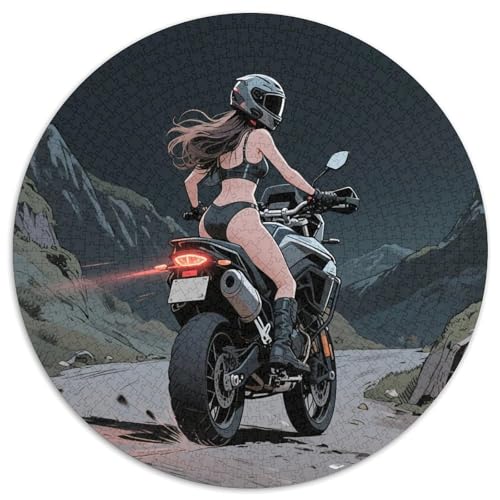 Dirt Bike 1000 Teile Puzzle Dirt Bike RundPuzzle Puzzle Made in Europe DIY Für Erwachsene Und Kinder Puzzles-Geschenk 1000pcs (67.5x67.5cm) von PNSDUESA