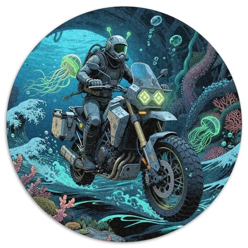 Dirt Bike 1000 Teile Puzzle Dirt Bike RundPuzzle Puzzle Made in Europe PädagogischesStressabbau-Spielzeug Für Erwachsene Kinder Für Erwachsene Und Kinder Wand Dekoration 1000pcs (67.5x67.5cm) von PNSDUESA