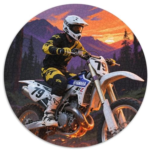 Dirt Bike 1000 Teile Puzzle Dirt Bike RundPuzzle Schwieriges Großes Puzzle DIY Erwachsene Puzzles-Geschenk 1000pcs (67.5x67.5cm) von PNSDUESA