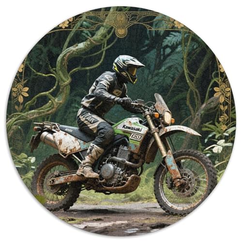 Dirt Bike 1000 Teile Puzzle Dirt Bike RundPuzzle Schwieriges Großes Puzzle Puzzle Stressfreisetzung Spielzeug Erwachsene Puzzles-Geschenk 1000pcs (67.5x67.5cm) von PNSDUESA