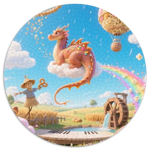 Dragon（9） 1000 Teile Puzzle Dragon Drachen RundPuzzle Schwieriges Großes Puzzle DIY Für Erwachsene Und Kinder Wand Dekoration 1000pcs (67.5x67.5cm) von PNSDUESA