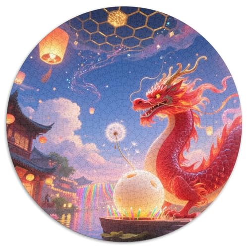 Dragon 1000 Teile Puzzle Drachen RundPuzzle Druck Schwieriges Unmögliches Puzzle DIY Für Erwachsene Und Kinder Puzzles-Geschenk 1000pcs (67.5x67.5cm) von PNSDUESA