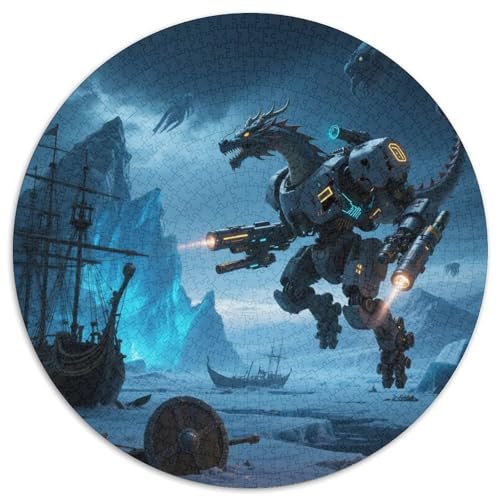 Dragon 1000 Teile Puzzle Dragon Science Fiction Drachen RundPuzzle Schwieriges Großes Puzzle DIY Für Erwachsene Und Kinder Puzzles-Geschenk 1000pcs (67.5x67.5cm) von PNSDUESA