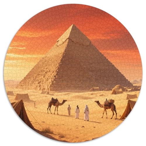 Egyptian Pyramids 1000 Teile Puzzle RundPuzzle Schwieriges Großes Puzzle PädagogischesStressabbau-Spielzeug Für Erwachsene Kinder Geeignet Ab 12 Jahren Wand Dekoration 1000pcs (67.5x67.5cm) von PNSDUESA