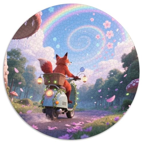 Fuchs（2） 1000 Teile Puzzle Fuchs RundPuzzle Schwieriges Großes Puzzle PädagogischesStressabbau-Spielzeug Für Erwachsene Kinder Erwachsene Wand Dekoration 1000pcs (67.5x67.5cm) von PNSDUESA