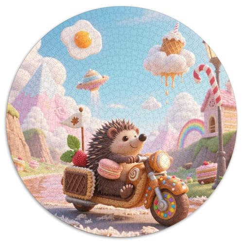 Hedgehog（1） 1000 Teile Puzzle Hedgehog RundPuzzle Puzzle Made in Europe PädagogischesStressabbau-Spielzeug Für Erwachsene Kinder Erwachsene Puzzles-Geschenk 1000pcs (67.5x67.5cm) von PNSDUESA