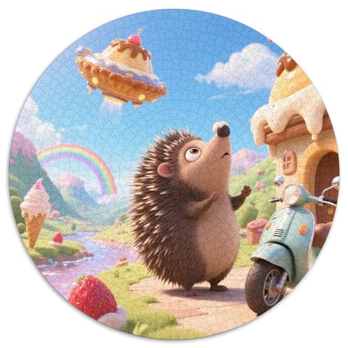 Hedgehog（3） 1000 Teile Puzzle Hedgehog RundPuzzle Schwieriges Großes Puzzle Puzzle Stressfreisetzung Spielzeug Geeignet Ab 12 Jahren Puzzles-Geschenk 1000pcs (67.5x67.5cm) von PNSDUESA